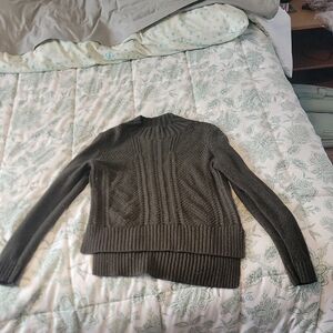 Dynamite Olive Cable-Knit Turtleneck Sweater